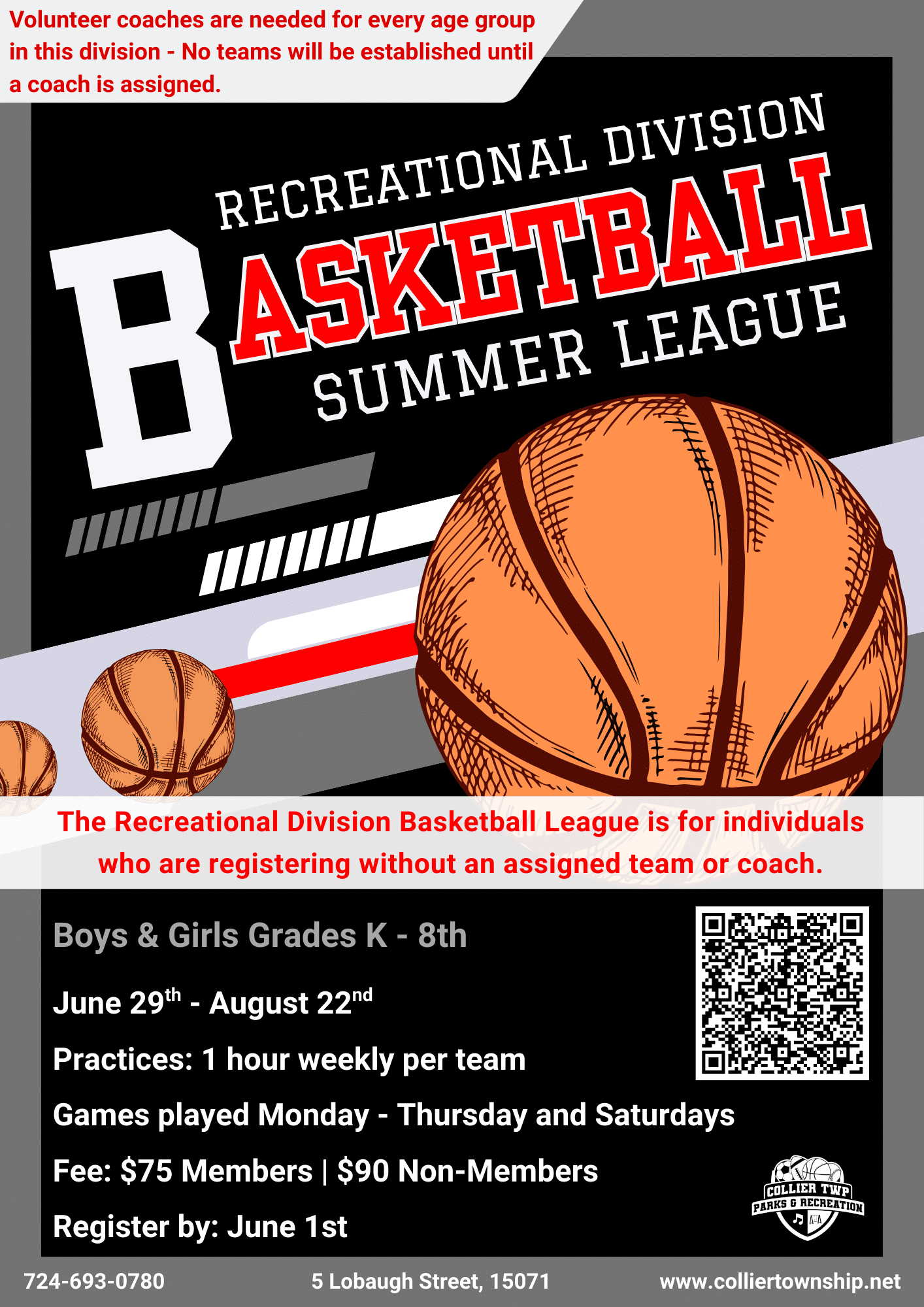 Recreational Division Basketball League Summer 2026