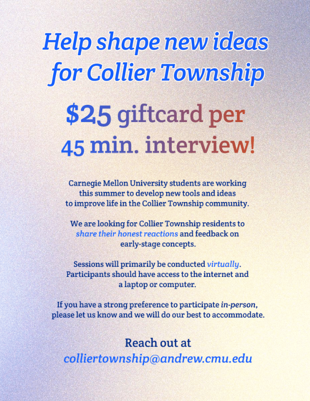 Help Shape New Ideas for Collier Twp.